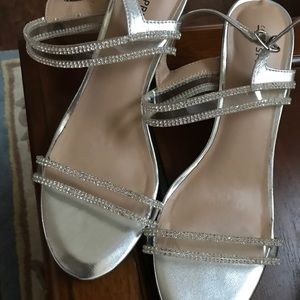 Silver Sling Back Heels